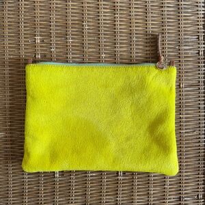 Clare V. Flat Clutch with Tabs - Hair On Citron